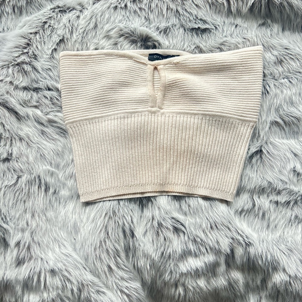 Dynamite | Cream Ribbed Knit Tube Top